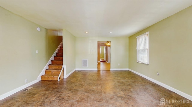 811 Shore Concourse, Keyport, NJ 07735 - unfurnished room with stairs, recessed lighting, baseboards, and a smoke detector