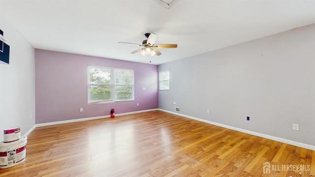 811 Shore Concourse, Keyport, NJ 07735 - spare room with a ceiling fan, light wood-style floors, and baseboards