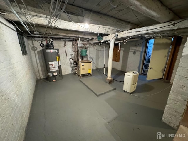 basement with gas water heater