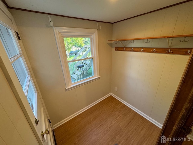 interior space with hardwood / wood-style flooring