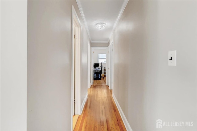 16 Dutch Valley Rd, Howell, NJ 07731 - hall with crown molding, light wood-type flooring, and baseboards