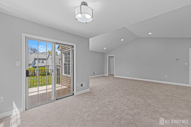 3 Bristol Ct Unit D, Monroe, NJ 08831 - unfurnished room with carpet, recessed lighting, baseboards, and vaulted ceiling