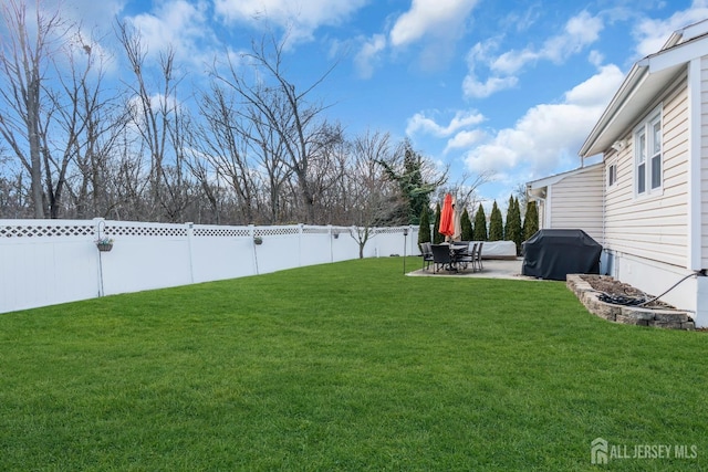 view of yard with a patio