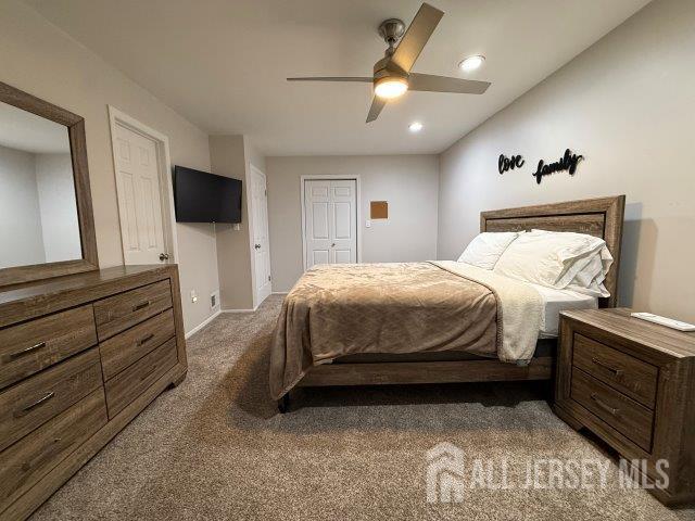13 Heritage Ln, Fords, NJ 08863 - carpeted bedroom with baseboards, recessed lighting, and ceiling fan