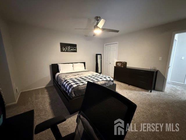 13 Heritage Ln, Fords, NJ 08863 - bedroom with carpet flooring, ceiling fan, and a closet