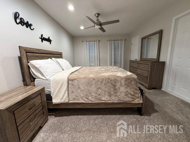 13 Heritage Ln, Fords, NJ 08863 - carpeted bedroom with recessed lighting, a ceiling fan, and vaulted ceiling