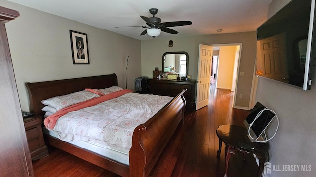 76 Tennyson Rd, East Windsor, NJ 08520 - bedroom with dark wood finished floors and ceiling fan
