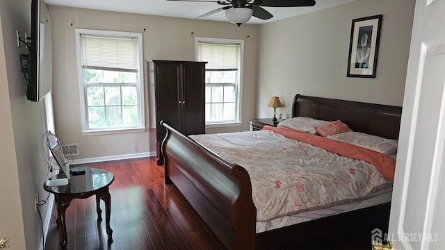 76 Tennyson Rd, East Windsor, NJ 08520 - bedroom featuring dark wood finished floors and ceiling fan