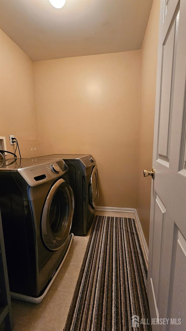 76 Tennyson Rd, East Windsor, NJ 08520 - washroom with carpet floors and hookup for a washing machine