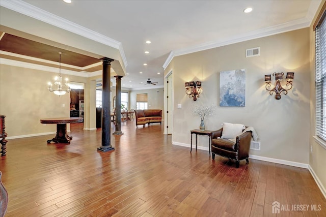lobby featuring recessed lighting and crown molding