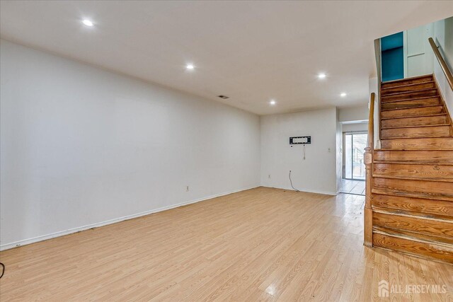 empty room featuring light wood-type flooring