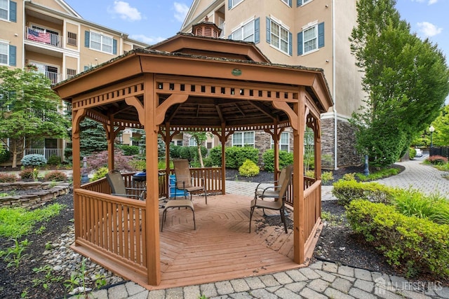 deck with a gazebo