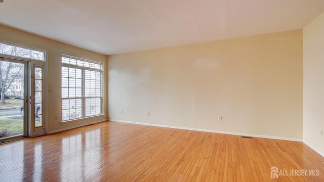 empty room featuring light wood-type flooring