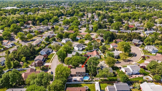 aerial view of residential area