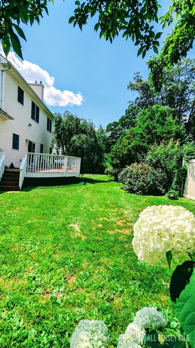 20 Ballo Pl, Edison, NJ 08820 - view of green lawn with a deck