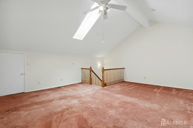 7 Tisbury Ct, Scotch Plains, NJ 07076 - bonus room with a skylight, a ceiling fan, and carpet flooring