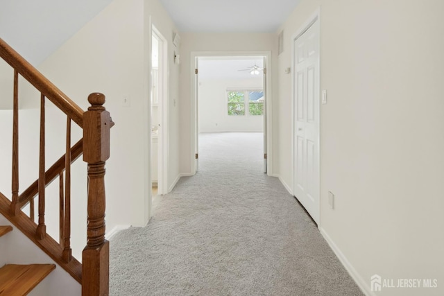 7 Tisbury Ct, Scotch Plains, NJ 07076 - hallway with carpet flooring and stairs