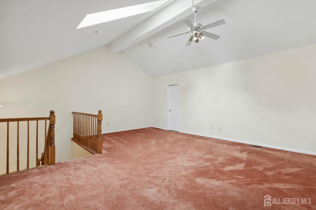 7 Tisbury Ct, Scotch Plains, NJ 07076 - bonus room with a skylight, carpet, and a ceiling fan