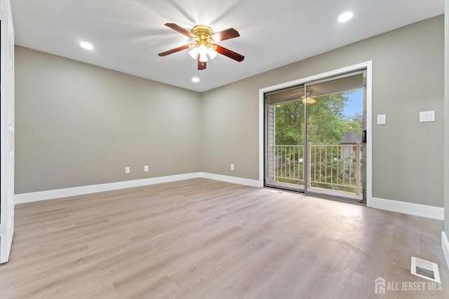 13 Stuart Dr Unit 5, Freehold, NJ 07728 - unfurnished room featuring a ceiling fan, light wood finished floors, and recessed lighting