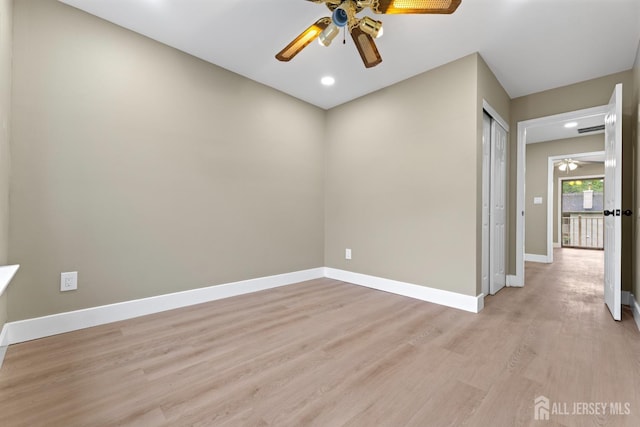 13 Stuart Dr Unit 5, Freehold, NJ 07728 - unfurnished room with a ceiling fan, light wood-style flooring, and recessed lighting