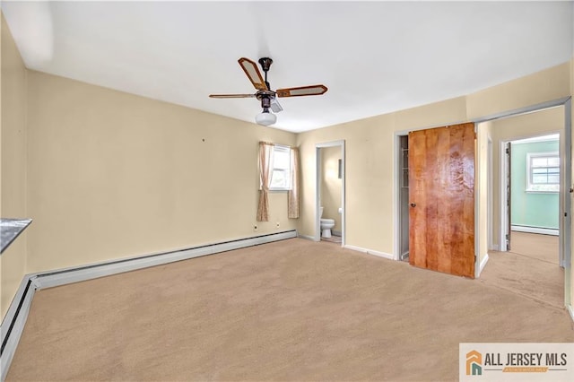 146 Arlington Dr, Fords, NJ 08863 - unfurnished bedroom with a baseboard heating unit, a baseboard radiator, carpet floors, and connected bathroom