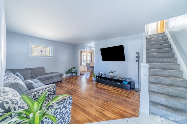 292 Morton Ave, Rahway, NJ 07065 - living area featuring stairway