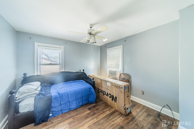 292 Morton Ave, Rahway, NJ 07065 - bedroom featuring wood finished floors, baseboards, and a ceiling fan