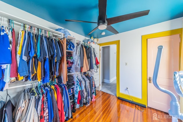 292 Morton Ave, Rahway, NJ 07065 - walk in closet with ceiling fan and wood finished floors