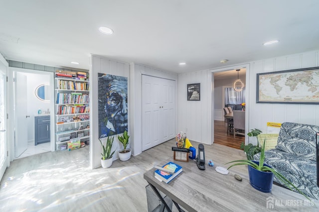 292 Morton Ave, Rahway, NJ 07065 - living area featuring recessed lighting and wood finished floors