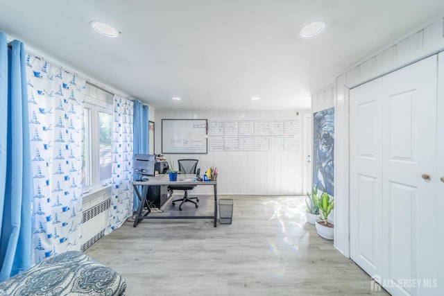 292 Morton Ave, Rahway, NJ 07065 - office with recessed lighting, wood finished floors, and radiator