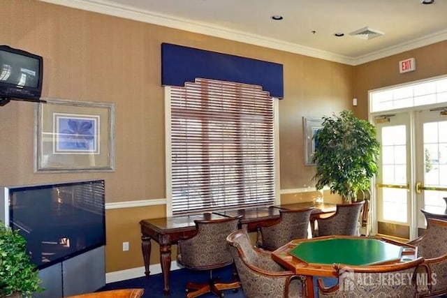 116 Prusakowski Blvd, Sayreville, NJ 08859 - interior space with baseboards, ornamental molding, a healthy amount of sunlight, and visible vents