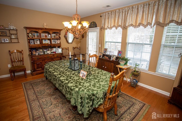 116 Prusakowski Blvd, Sayreville, NJ 08859 - dining room with visible vents, baseboards, a notable chandelier, and light wood finished floors