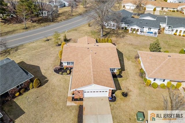 bird's eye view featuring a residential view