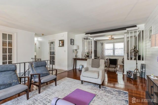 1 Hollywood Dr, Woodbridge Proper, NJ 07095 - living area featuring wood finished floors and baseboards