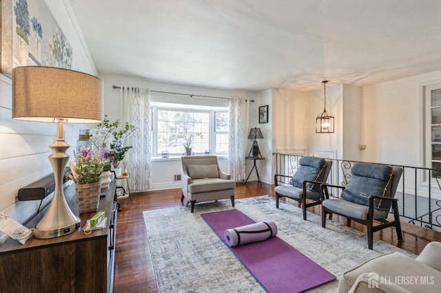 1 Hollywood Dr, Woodbridge Proper, NJ 07095 - living room with wood finished floors and baseboards