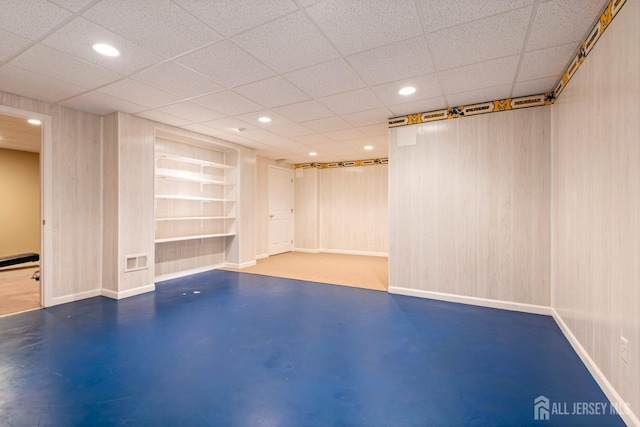 1 Mayfair Ln, Byram, NJ 07821 - finished basement featuring recessed lighting, baseboards, visible vents, and built in features