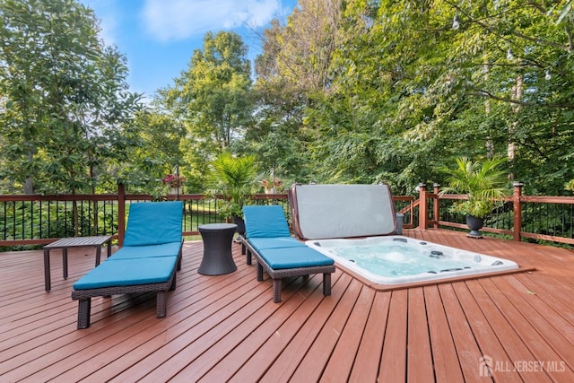 1 Mayfair Ln, Byram, NJ 07821 - wooden terrace featuring hot tub deck surround
