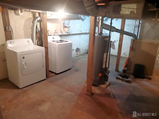 429 Wilfred Ave, Hamilton, NJ 08610 - unfinished below grade area featuring washer and dryer and gas water heater