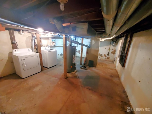 429 Wilfred Ave, Hamilton, NJ 08610 - unfinished below grade area with gas water heater and washer and dryer