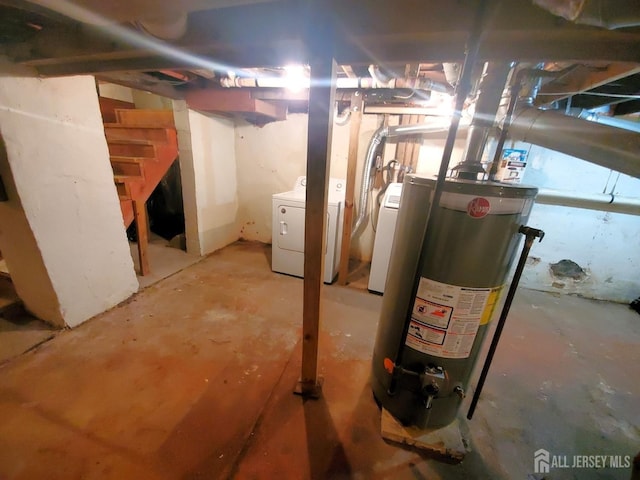 429 Wilfred Ave, Hamilton, NJ 08610 - unfinished below grade area featuring gas water heater and washer and clothes dryer