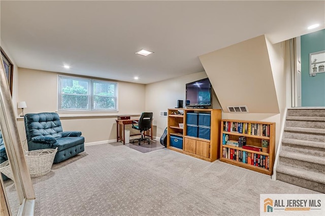33 Larchmont Rd, Edison, NJ 08837 - office with carpet floors, baseboards, and recessed lighting