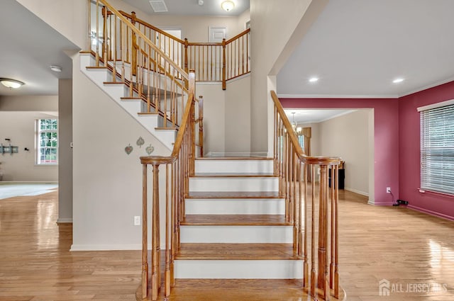 27 Rue Chagall, Franklin, NJ 08873 - stairway featuring wood finished floors and recessed lighting