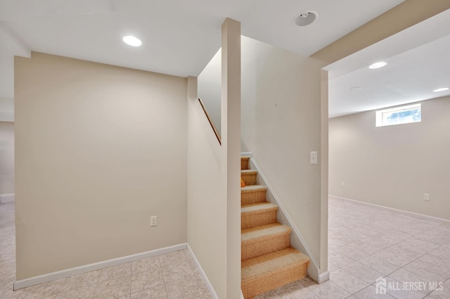 27 Rue Chagall, Franklin, NJ 08873 - staircase with tile patterned flooring and recessed lighting