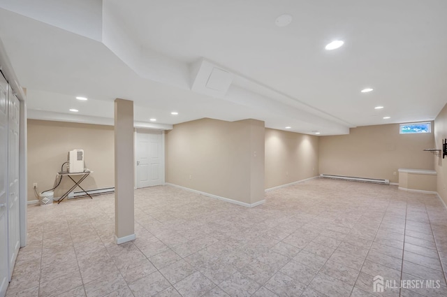 27 Rue Chagall, Franklin, NJ 08873 - basement with baseboard heating and recessed lighting