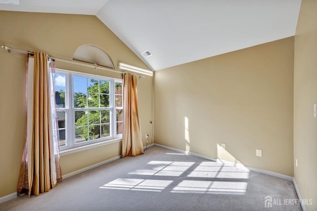 27 Rue Chagall, Franklin, NJ 08873 - carpeted spare room with vaulted ceiling and baseboards