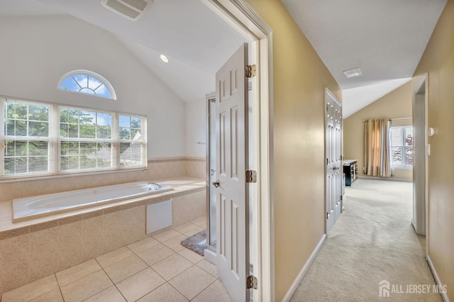 27 Rue Chagall, Franklin, NJ 08873 - hall featuring vaulted ceiling, healthy amount of natural light, and light tile patterned flooring