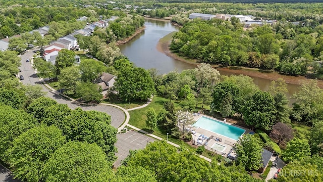 7 Cornell Dr, East Brunswick, NJ 08816 - drone / aerial view of a large body of water and a pool