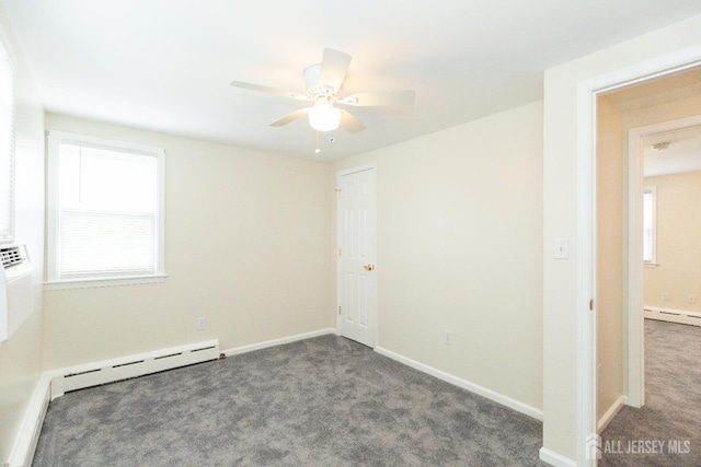 200 Plainfield Rd, Edison, NJ 08820 - unfurnished room with carpet flooring, a baseboard radiator, and a ceiling fan