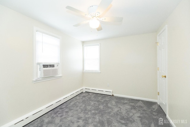 200 Plainfield Rd, Edison, NJ 08820 - carpeted empty room with a baseboard radiator, cooling unit, and ceiling fan