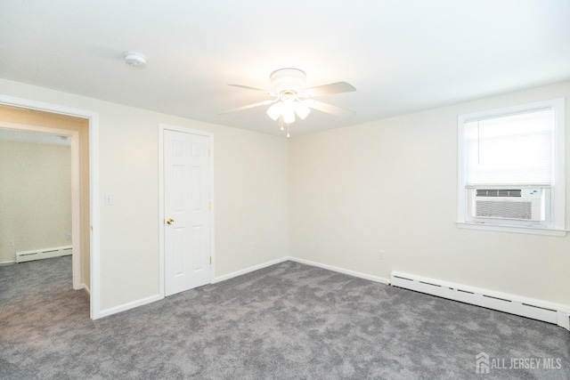 200 Plainfield Rd, Edison, NJ 08820 - unfurnished bedroom featuring a baseboard radiator, carpet, ceiling fan, and cooling unit